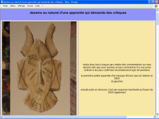 Art - Dessins au naturel d'une apprentie qui demande des critiques